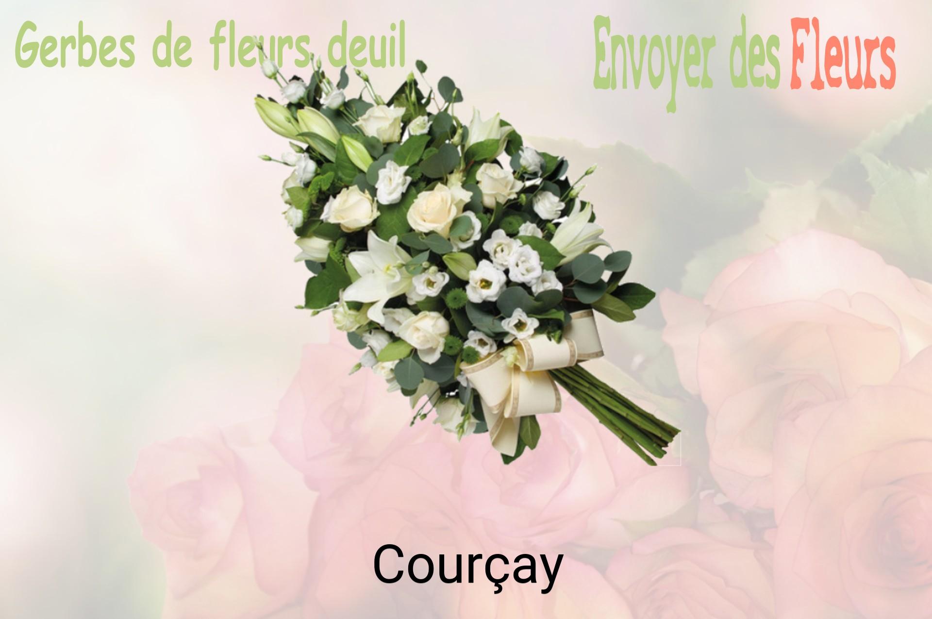 Gerbe de fleurs de deuil livrée à Courçay